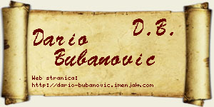 Dario Bubanović vizit kartica